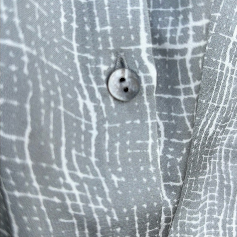 NWOT Eileen Fisher Drift Silk Org. Cotton Mandarin Collar Button Up Top Medium - Picture 6 of 9